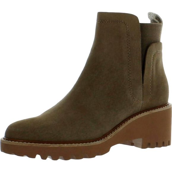 Dolce Vita Womens Huey Taupe Patent Lug Sole Booties Ankle Boots Shoes NWT - Picture 1 of 3